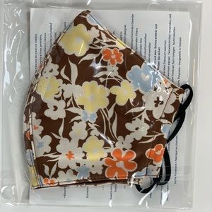Tory Burch Designer Face Mask- Brown Retro Floral